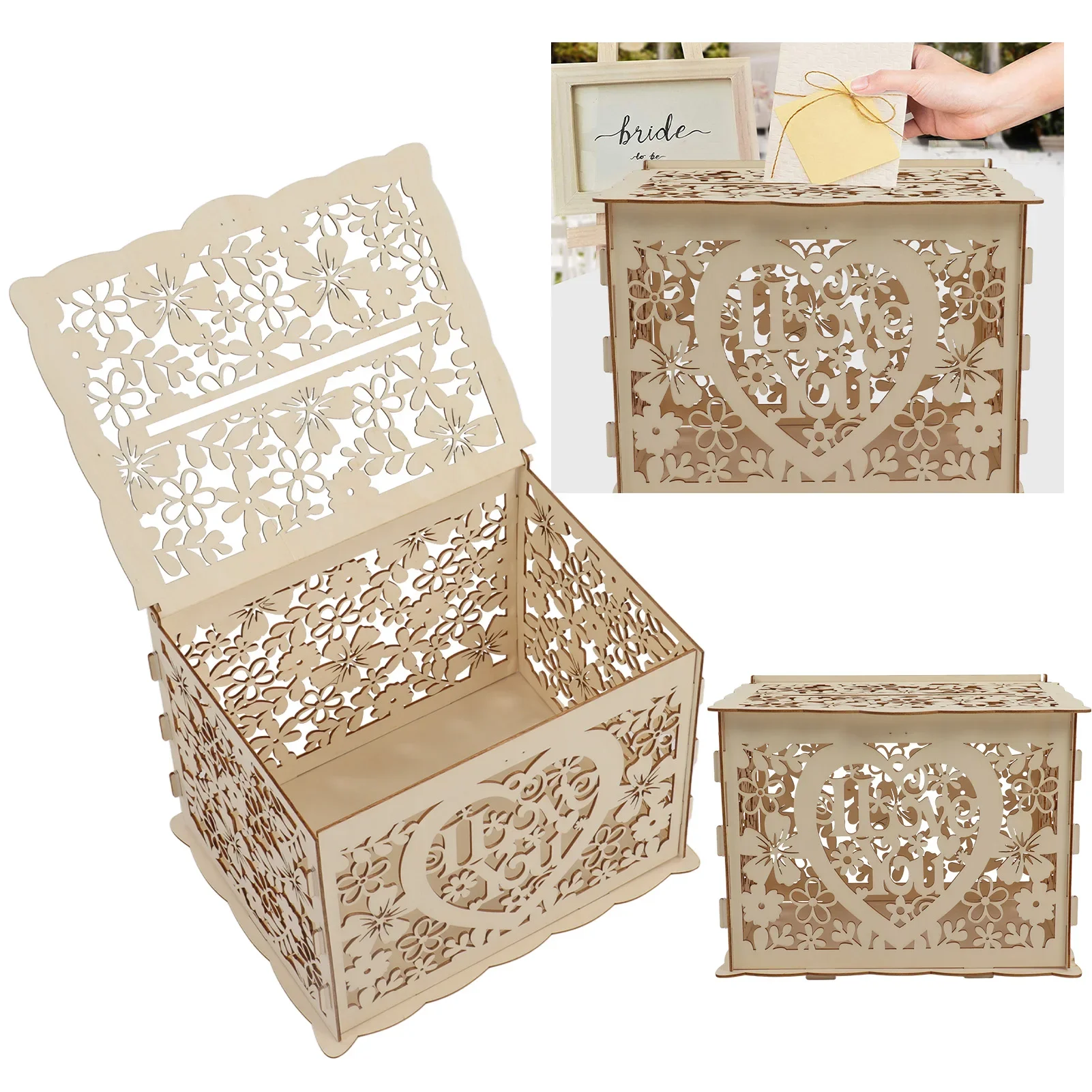 Wedding Card Box - Scatola di legno vuota fai da